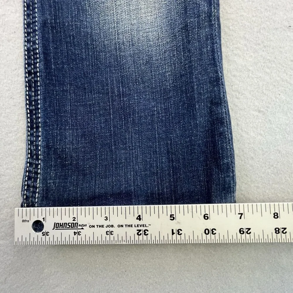 BKE Conner Bootcut Jeans Youth Size 14 Blue Denim Embroidered Whiskering